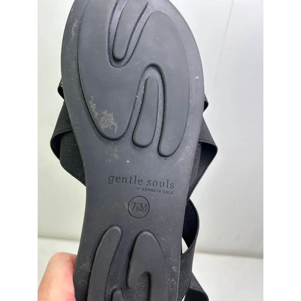 Gentle Souls by Kenneth Cole Bari Elastic Strap Sandals in Black Size 7.5 - Picture 6 of 6